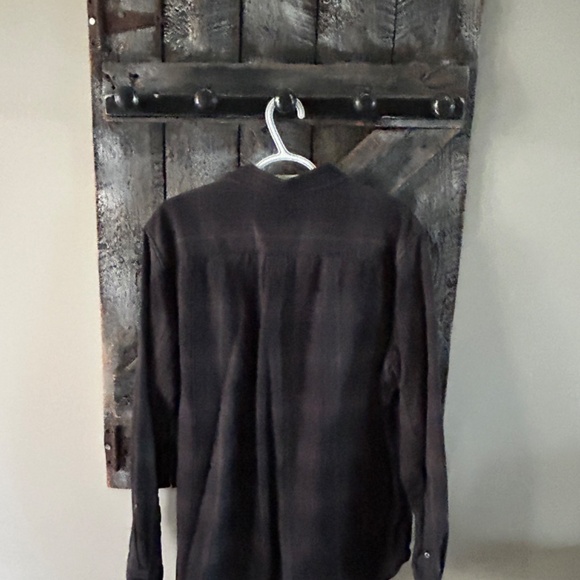 Men's Long Sleeve Button Down Shirt Black & Grey Plaid - Size Large - Picture 2 of 2